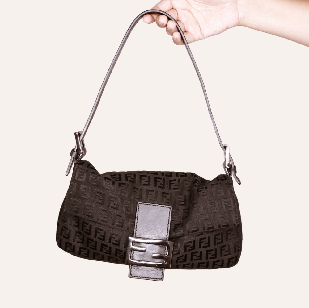 Fendi Zucchino Baguette Handbag
